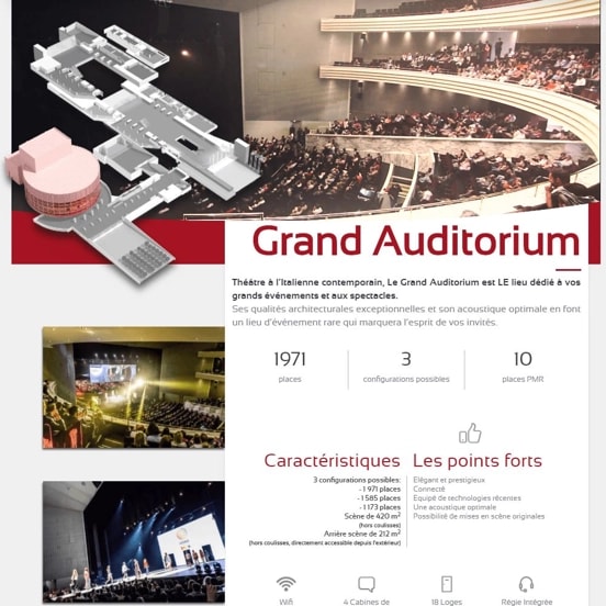 Cite Congres Nantes Plan interactif, javascript Visite virtuelle